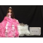 Sweet 15 Fifteen Mis Quince Anos Doll with Tiara Pillow and Guest Book Quinceanera